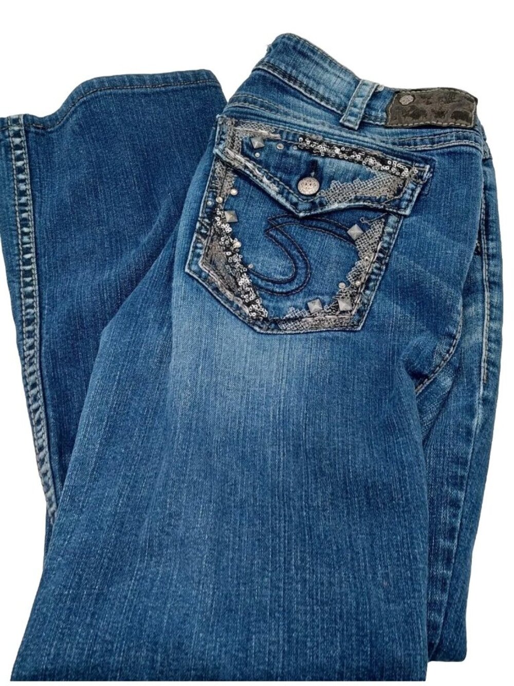 Silver Brand Jeans Suki Mid Super Skinny Denim Women’s W33/L33 Embellished